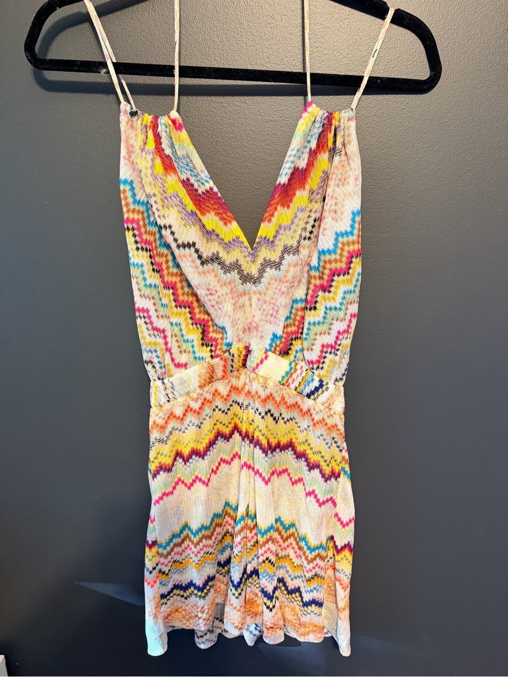 NWT Missoni Multicolor Zigzag Knit Romper with Chevron Stripes